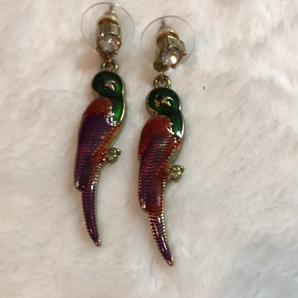 Betsey Johnson Vintage Parrot Earrings